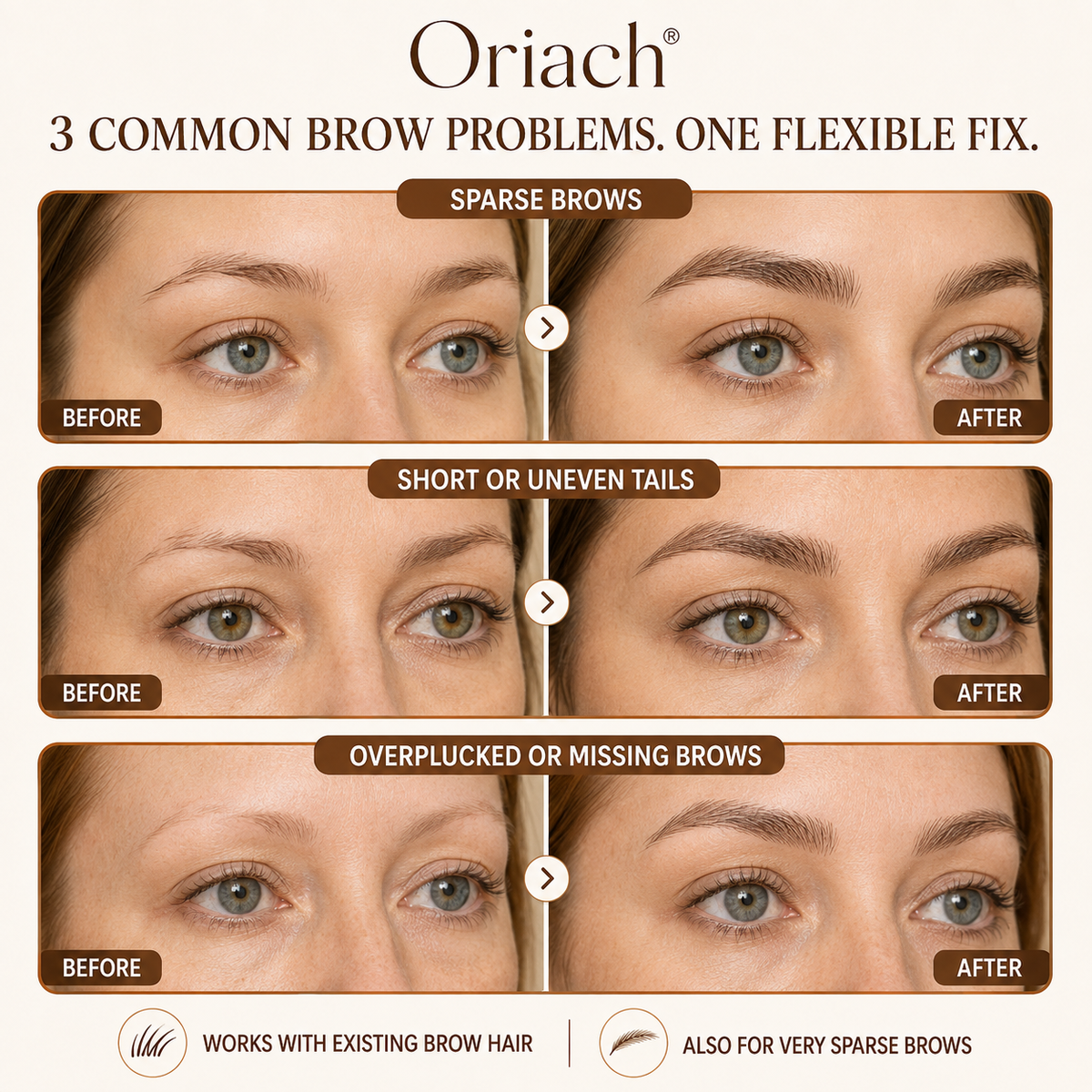 Oriach® Realistic Hair-Stroke Brow Transfers