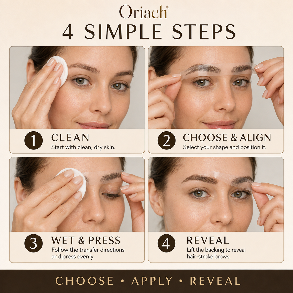 Oriach® Realistic Hair-Stroke Brow Transfers