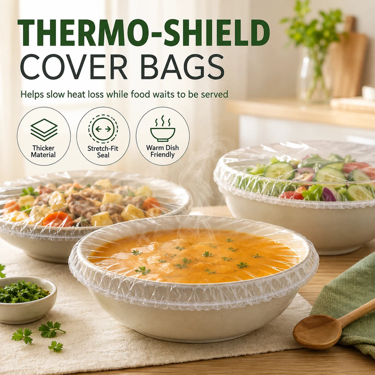 FreshShield thermo-shield cover bags help slow heat loss