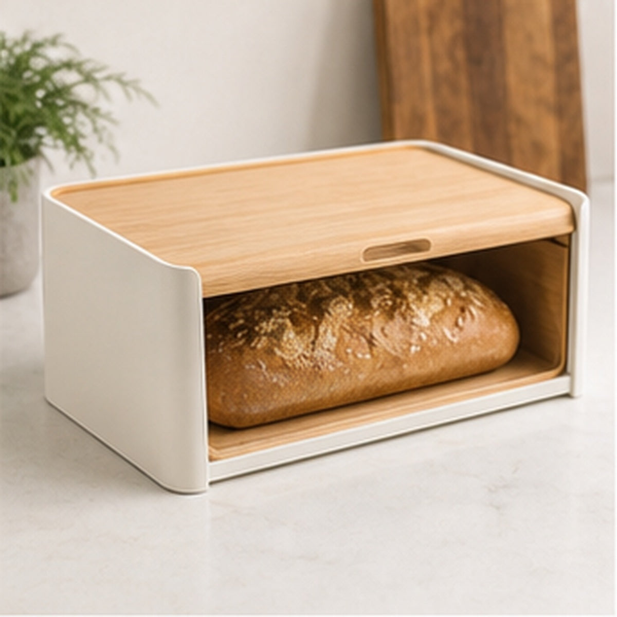 avermontia Brava Bread Keeper Box realistic kitchenware product photo