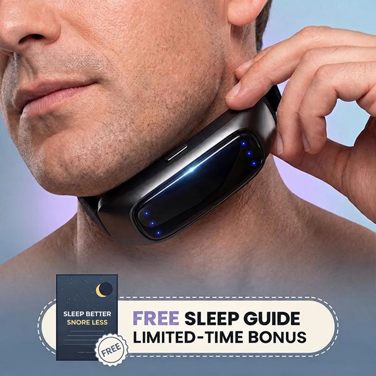 Smart anti-snoring device with free sleep guide