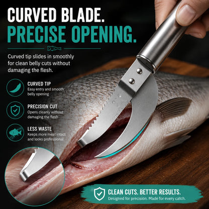 Curved fish belly opening edge