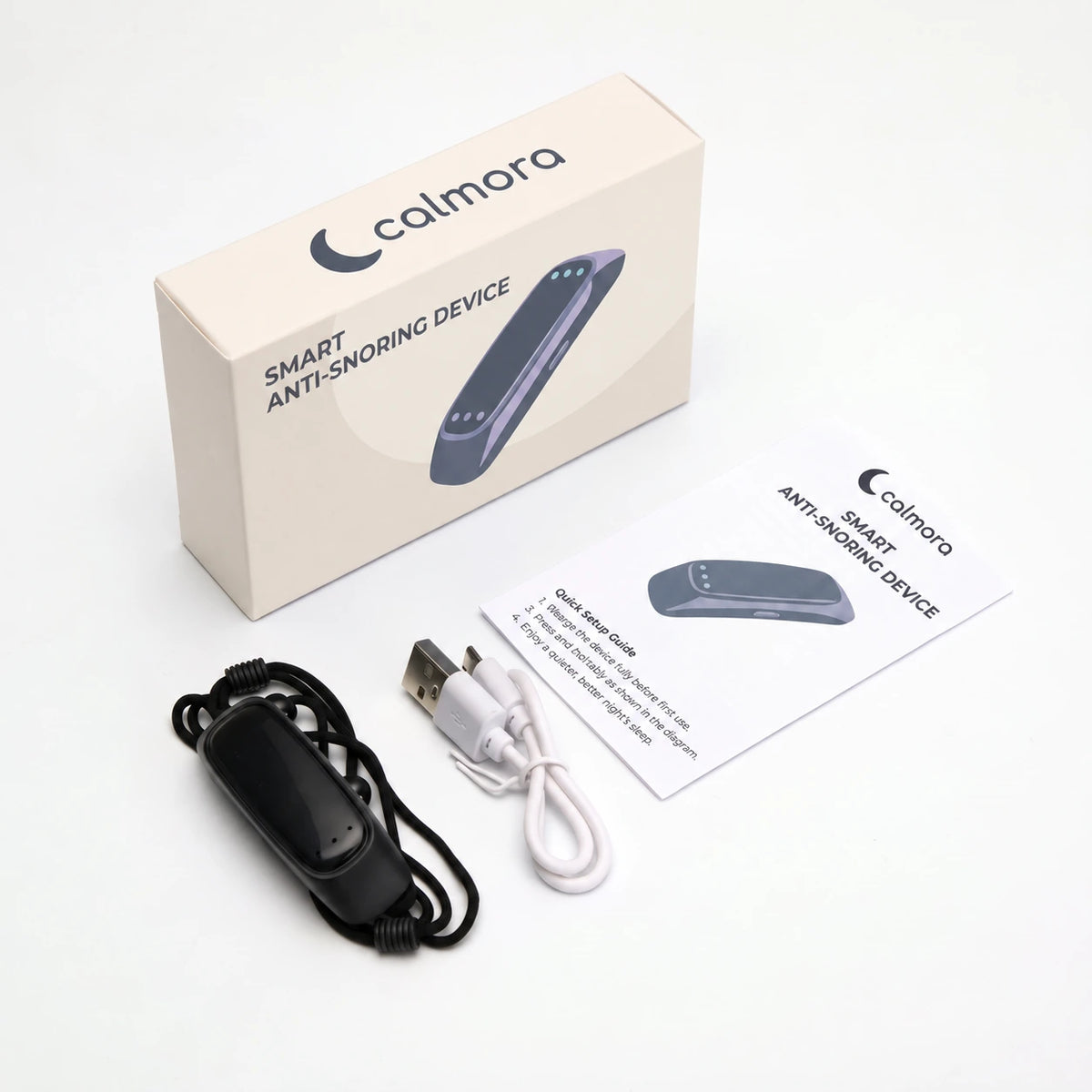 Smart anti-snoring device package contents