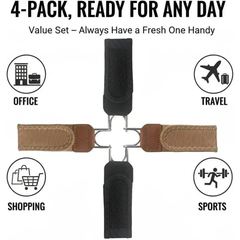 Four-pack no-show invisible belt set