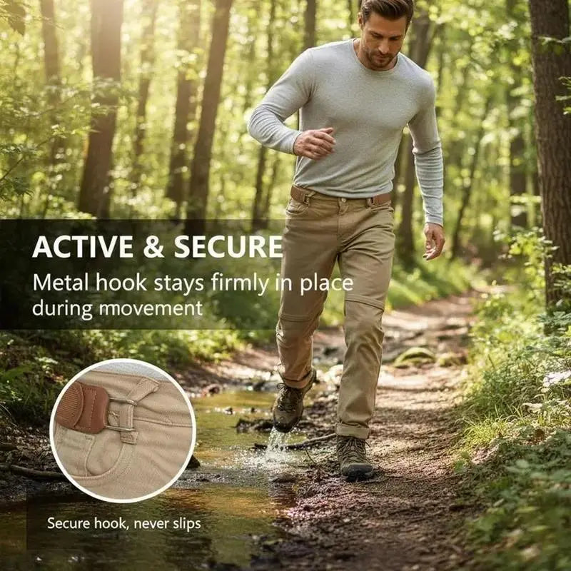 No-show invisible belt secured during outdoor movement