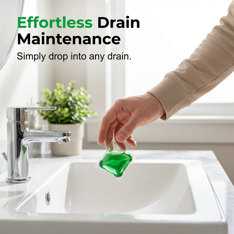 Place a pod into the drain