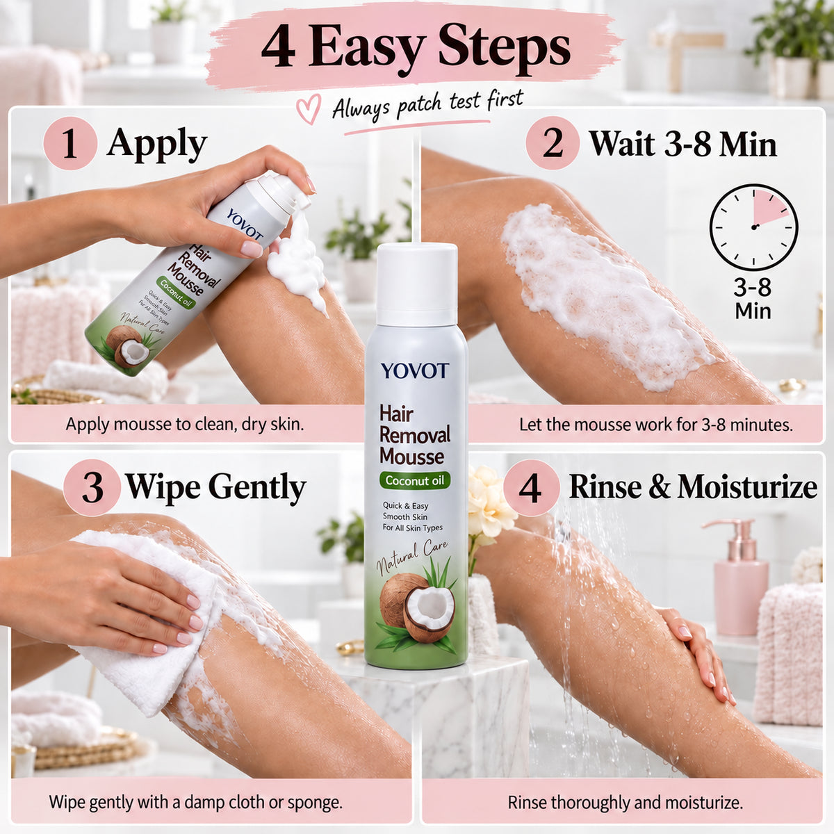 Yovot how to use hair removal mousse image